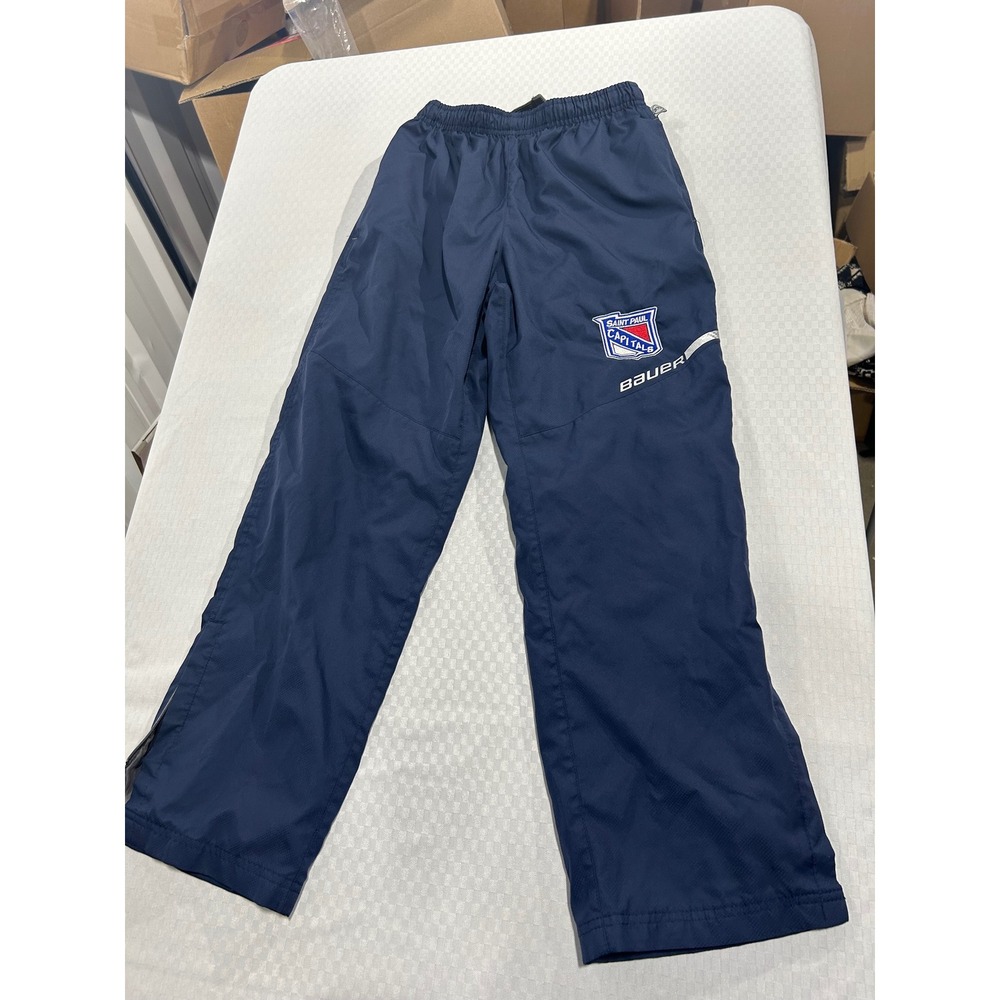 Bauer Team Saint Paul Capitals Youth Large Hockey WarmUp Pants Navy Blue Ripstop